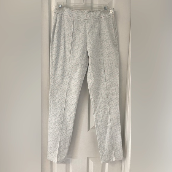 Brooks Brothers Girls Cotton Floral Pink and Blue Side-Zip Pants, NWT, size 16 - Picture 1 of 11